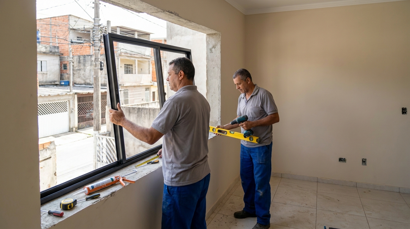 Esquadria de alumínio com vista para rua em Campos dos Goytacazes-RJ